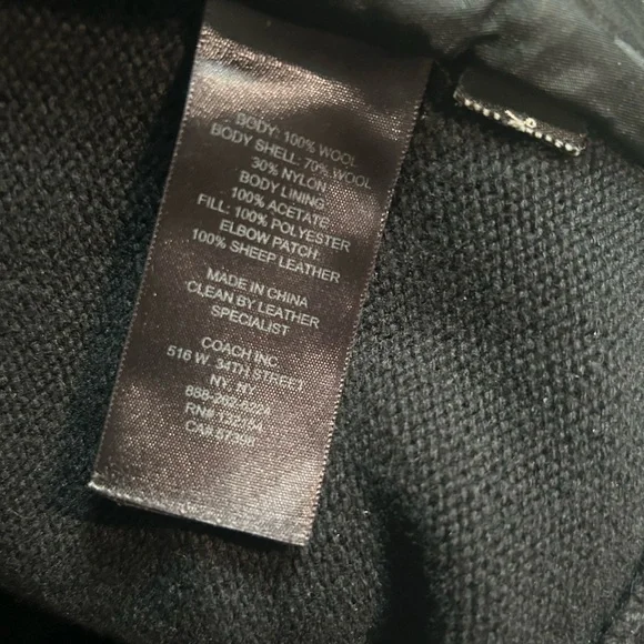 Coach Black Wool Jacket size large - Picture 5 of 8